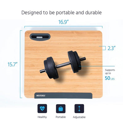 Portable Stand Up Laptop Desk - Light Wood