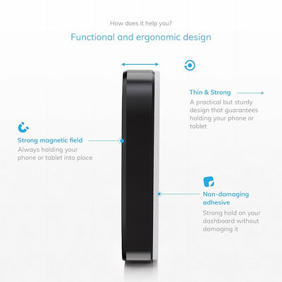 Hexadymium Magnetic Flat Mount - Black