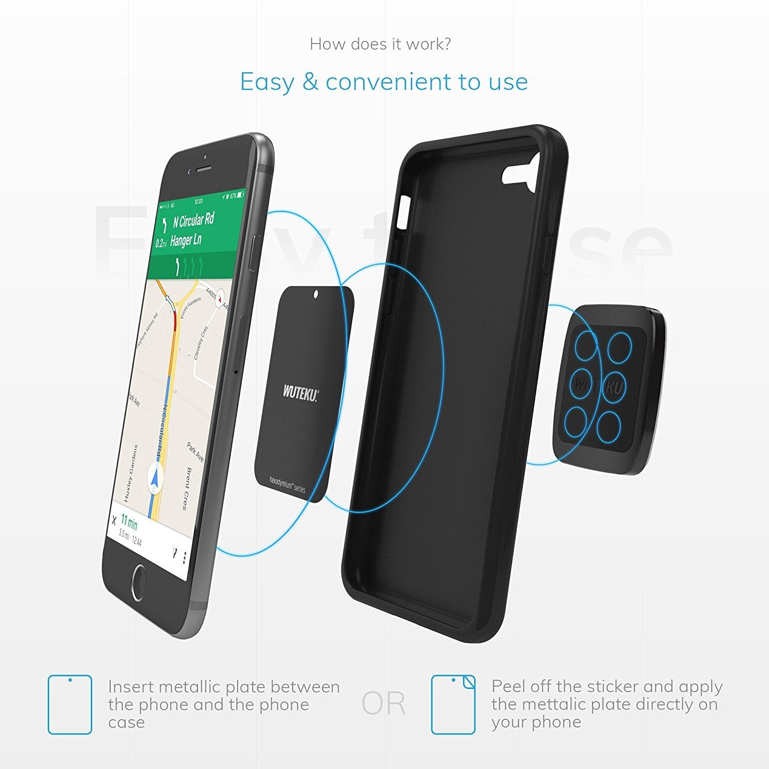 Wuteku magnetic online dash mount