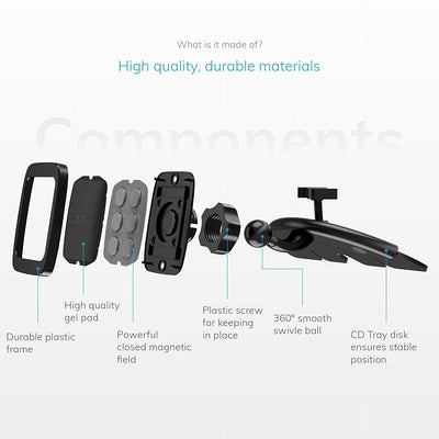 Hexadymium Magnetic CD Slot Mount - Black